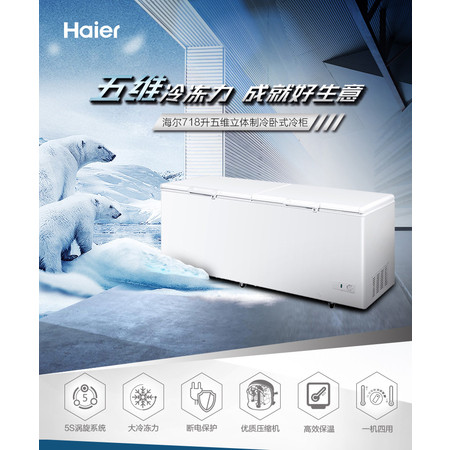 海尔/Haier BC/BD-718HD 718升商用家用 冷藏冷冻变温柜 冰柜