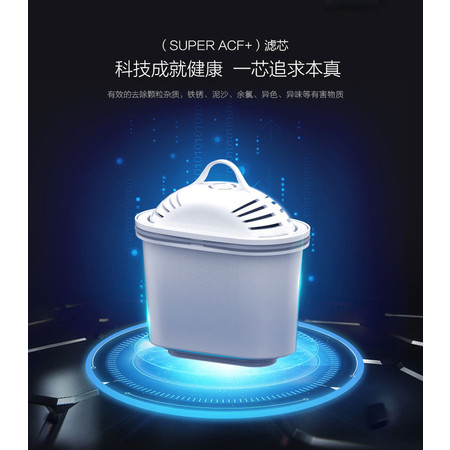 美的QC1651A滤水壶净水专用原装滤芯正品3颗装【2个月寿命】