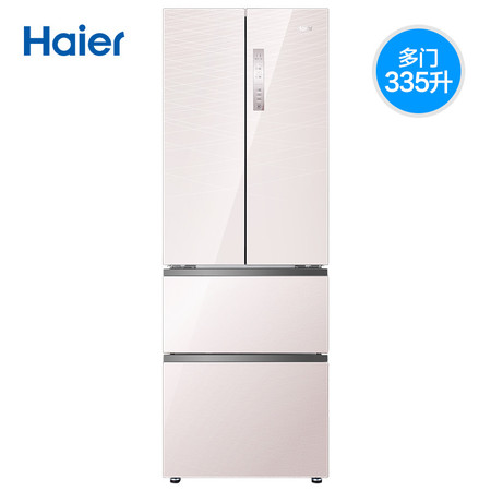 海尔/Haier BCD-335WDECU1法式多门彩晶玻璃无霜变频四开门冰箱