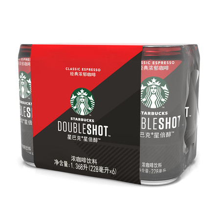 starbucks/星巴克 DS星倍醇经典浓郁咖啡饮料228ml*6图片