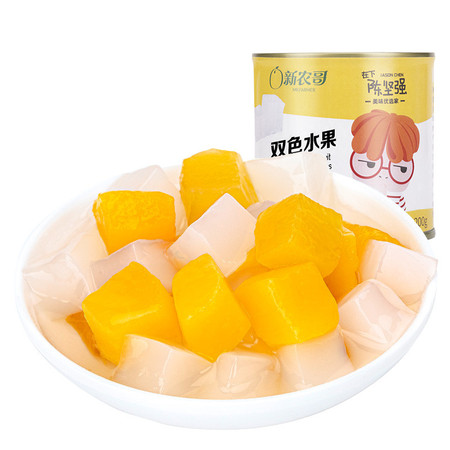 新农哥 休闲食品 方便速食 黄桃椰果罐头200g*6罐