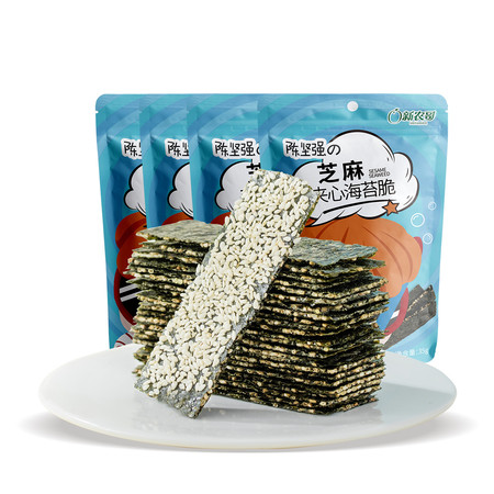 新农哥 休闲食品 芝麻海苔脆35g*4袋