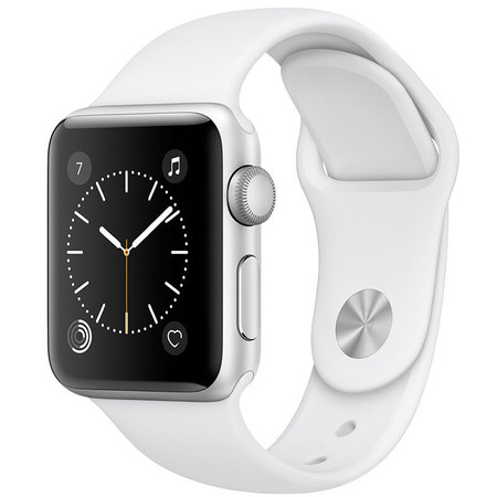 Apple Watch Sport Series 2智能手表 42毫米银色铝金属表壳配白色运动型表带图片