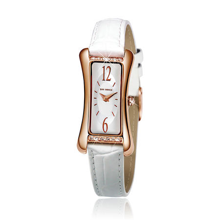 圣马可 异形钢色表壳时尚贝母表盘女表S5701L-R皮带手表图片