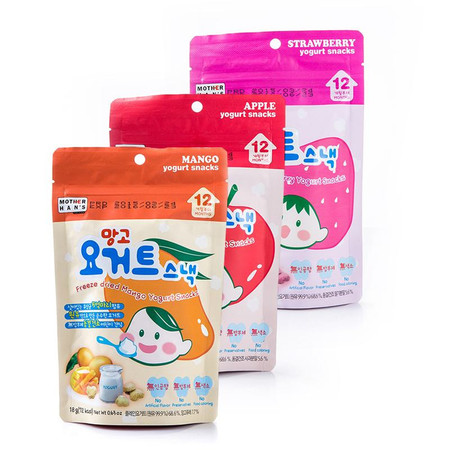 韩妈妈 韩国进口 草莓/芒果/苹果 酸奶溶豆 18g 三种口味三袋装