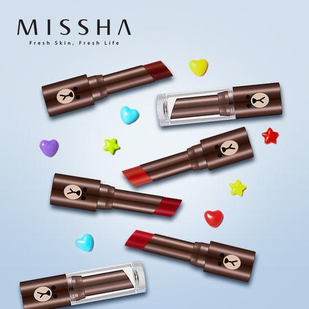 Missha/谜尚 魅力娇艳丝柔哑光唇膏恋朋限量版 酒红色、复古红、鲜红色、亮橘色任选