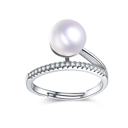 珍珠皇后 个性潮搭8.5mm淡水珍珠优雅戒指图片