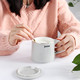 贝瑟斯  欧式典雅描金糖果系陶瓷杯咖啡杯 带盖带勺BS-2191