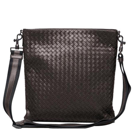 BOTTEGA VENETA 葆蝶家 牛皮男士编织斜背包 276356V465C2078 棕色图片