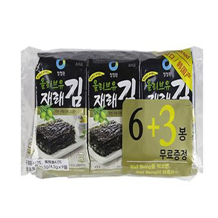 【北京馆】韩国进口清净园橄榄油海苔零食40.5g*2袋 即食儿童零食图片
