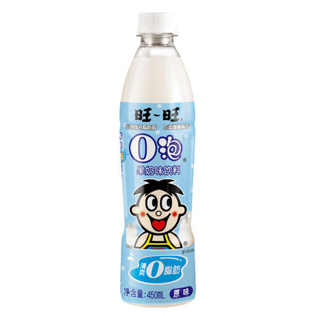 旺旺 旺仔O泡果奶味饮料 450ml 原味 瓶装牛奶类营养早餐饮品