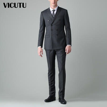 VICUTU威可多 商务正装西装 男士双排扣套西上装VRS13312865