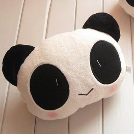 正品毛绒熊猫卡通头枕 汽车用品 可爱熊猫靠枕 汽车内饰图片