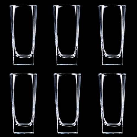 家用玻璃杯 水杯喝水杯 啤酒杯套装 果汁杯餐杯耐高温牛奶杯 6只装