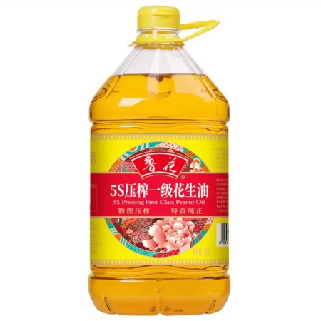 鲁花 食用油香味家族5S物理压榨一级花生油特香纯正5L