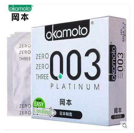 冈本避孕套003超薄白金3片装 安全套 原装进口Okamoto