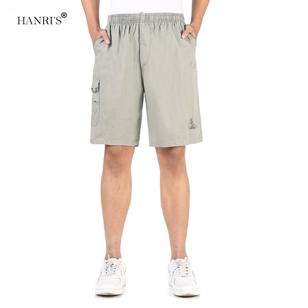 瀚瑞(hanris)短裤男大码宽松休闲裤棉质五分沙滩裤 GXC5563