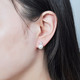 千足珠宝光洁强光8-8.5mm珍珠耳饰银配件耳钉