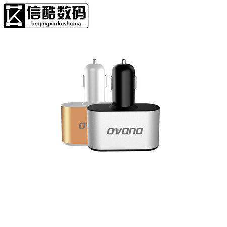 独到 双USB/拓展口 多功能车充 手机 平板 行车记录仪 DT-822 快充2.1A 土豪金图片