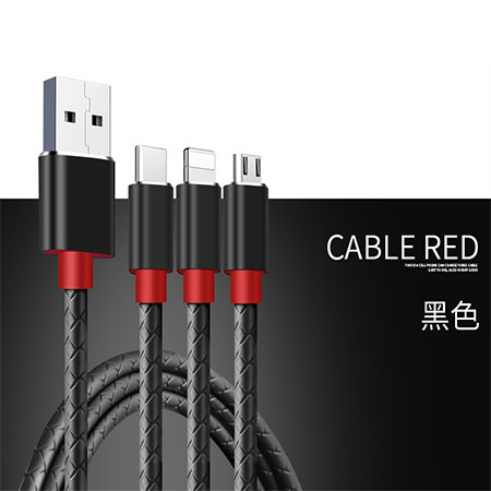 独到DT-100 苹果/Type-c/安卓数据线 三合一手机充电器线 一拖三USB 3A数据线