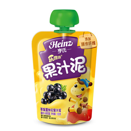 Heinz/亨氏 乐维滋果汁泥 苹果香蕉 120g/袋图片