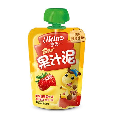 Heinz/亨氏 乐维滋果汁泥 苹果草莓 120g/袋图片