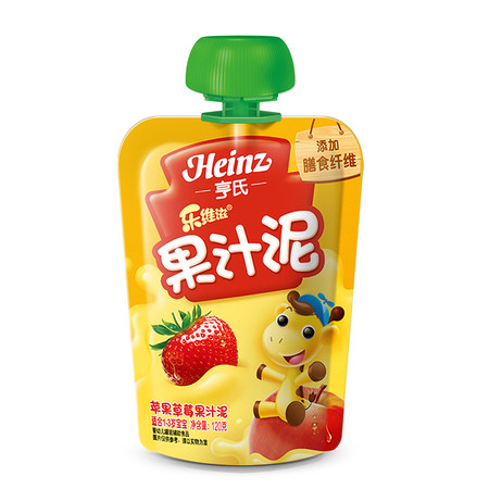 Heinz/亨氏 乐维滋果汁泥 苹果草莓 120g/袋