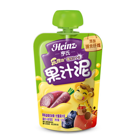 Heinz/亨氏 乐维滋 蔬乐2+2果汁泥 紫胡萝卜&紫薯 120g/袋图片