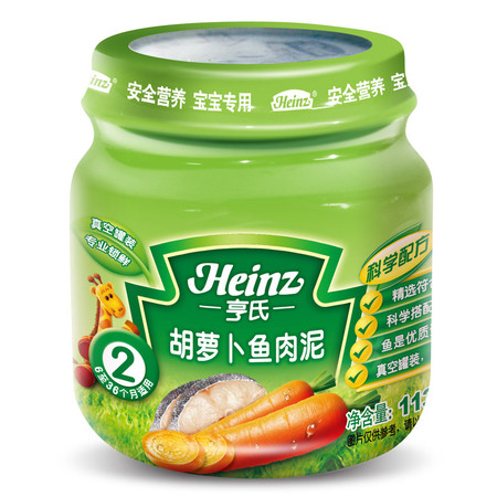 Heinz/亨氏 胡萝卜鳕肉泥 113g