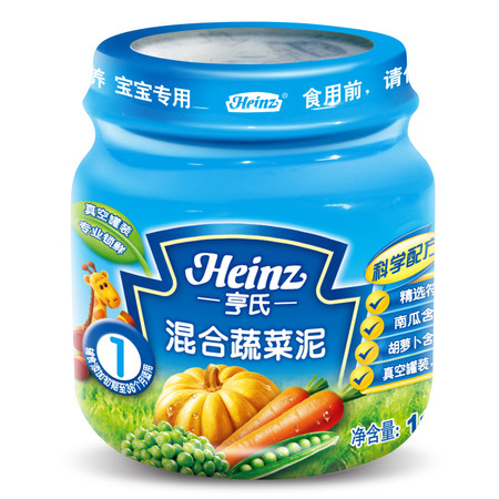 Heinz/亨氏 苹果南瓜红枣泥 2段6-36个月 113g/瓶