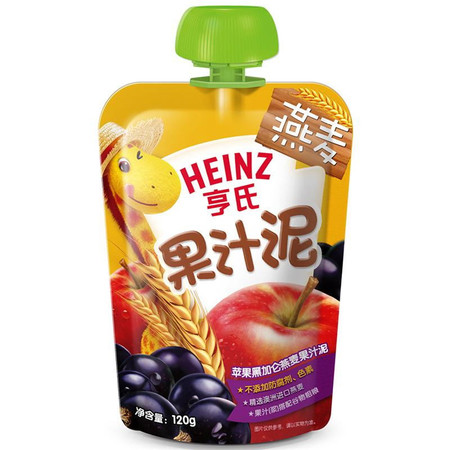 Heinz 亨氏 燕麦果汁泥系列 苹果黑加仑口味 120g/袋图片