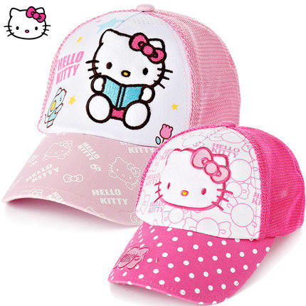 Hello Kitty儿童空顶帽棒球帽 女童网眼遮阳帽太阳帽