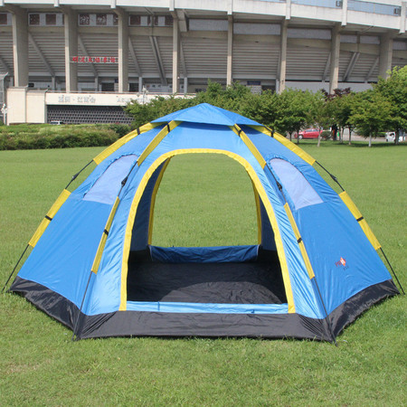 洋湖轩榭 弹簧自动速开韩国六角帐篷 户外野营露营帐篷图片