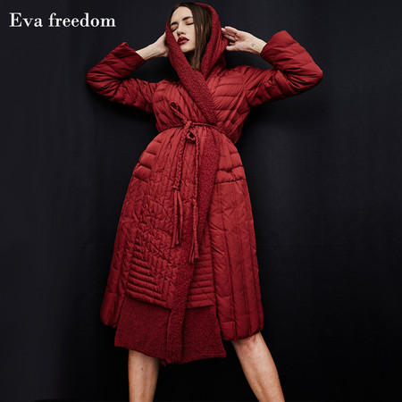 施悦名欧洲站2018新女装外套冬季时尚 Eva freedom品牌羽绒服女长款