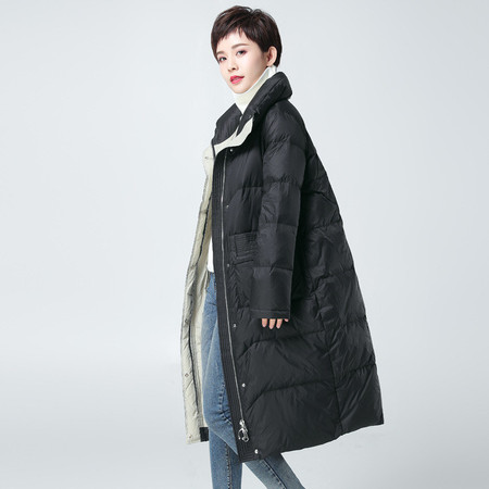 施悦名 羽绒服女中长款2020冬季新款韩版宽松显瘦白鸭绒加厚保暖立领外套图片