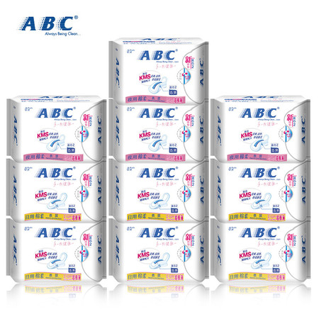 ABC卫生巾棉柔超级薄卫生巾日用6包240mm夜用+4包280mm组合套装共10包 包邮