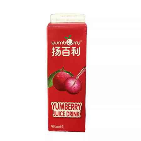 扬百利 杨梅汁YUMBERRY 1L*2盒 果汁含量50%