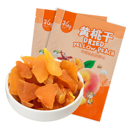 孔哥 黄桃干 休闲零食 水果干蜜饯年货产品 黄桃干小包装80g*1袋图片