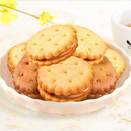 味滋源 夹心饼干韩国风味饼干咸蛋黄网红夹心零食袋装 106g*1袋图片