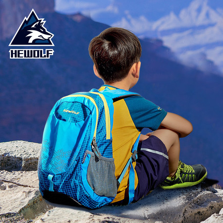 公狼 儿童双肩背包 户外春游书包中小学生旅游登山包运动轻便旅行包 学生包