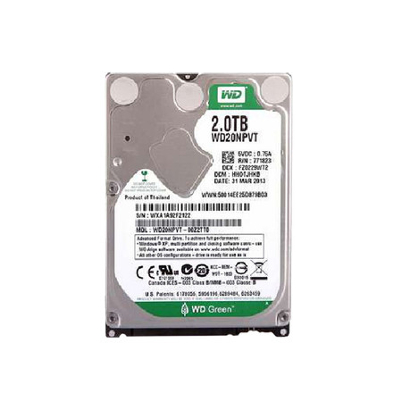 西部数据(WD)绿盘 2TB SATA6Gb/s 8M 笔记本硬盘(WD20NPVX)