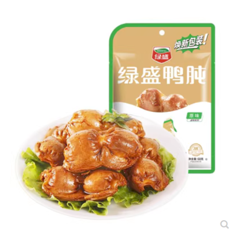 绿盛 建德绿盛鸭肫68g*2包卤味即食熟食鸭胗真空小包装办公室零食