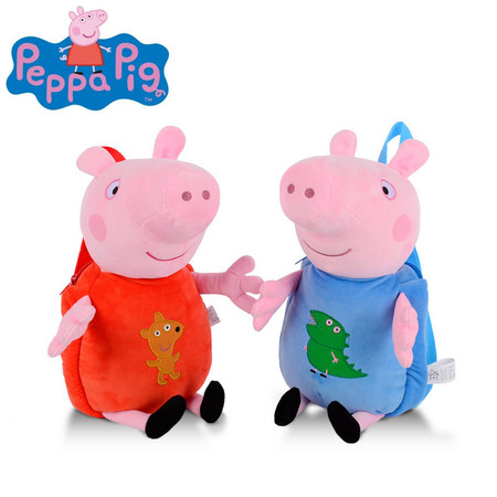 小猪佩奇peppapig粉红猪小妹佩佩猪男女孩卡通儿童背包毛绒玩具44cm图片