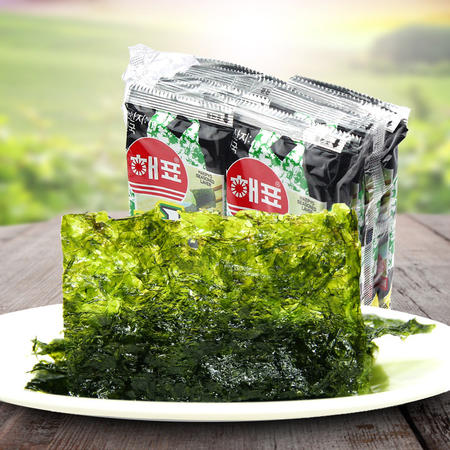 韩国进口零食 儿童休闲食品海牌海飘海苔20g即食 拌饭紫菜2g*30包