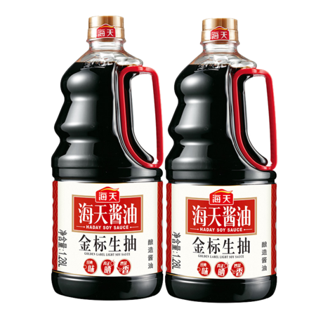 海天金标生抽1280ml*2壶腌制凉拌炒菜精选原料蘸料调料酿造酱油