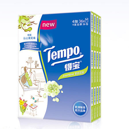 Tempo得宝迷你手帕纸清新茉莉花香型纸巾36包装图片