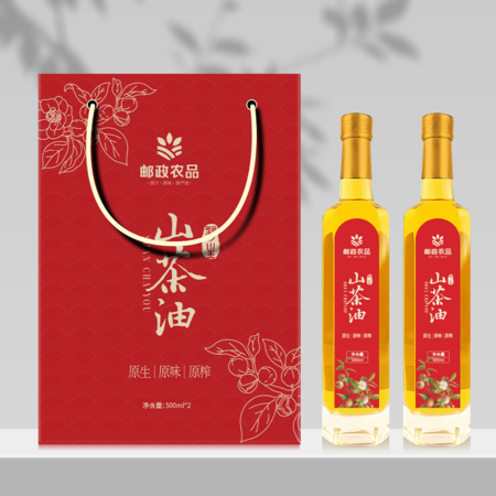 邮政农品 江西赣州特产赣南山茶油(礼盒装)500ml *2瓶