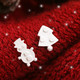 奈唯 S925银针不对称雪人圣诞树韩版气质甜美耳钉-雪人和树