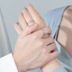 奈唯 S925银小众创意设计开口戒指情侣对戒不规则纹理指环-陨石