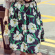 MSSEFN  2016夏季韩版新品淑女气质五分袖上衣印花半身裙两件套